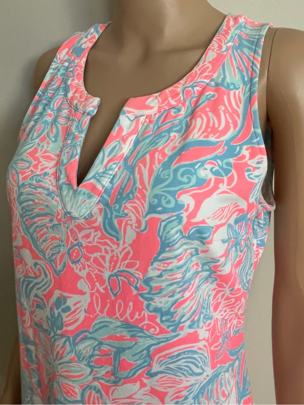 Womens LILLY PULITZER Estrada PINK Sun Ray SUMMER SIREN French Terry SHIFT DRESS - Picture 3 of 9